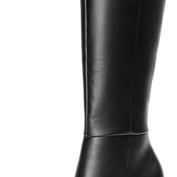 Knee High Boots for Women - Black-PU, 8, Faux Leather, Rubber - Picture 1 of 8